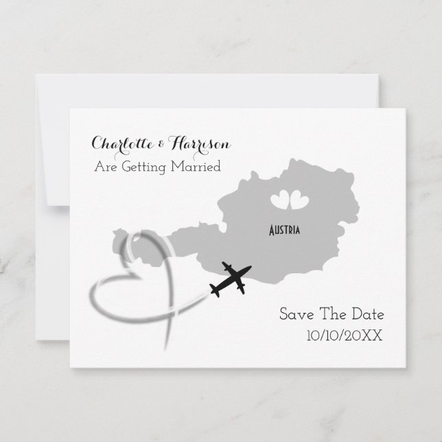 Save The Date Destination Mariages Autriche Enregistrer la date (Devant)