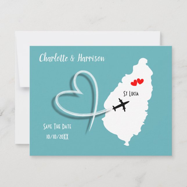 Save The Date Destination Mariages Sainte-Lucie Sauvegarder la D (Devant)