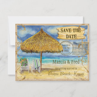 Save The Date Destination Paradis, Plage Tropicale Enregistrez l