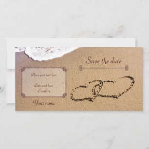 Save The Date Deux Coeurs Dans Le Sable Sauvez La Date