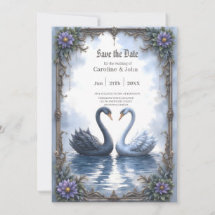 Save The Date Deux cœurs, une réflexion – Mariage romantique de