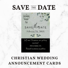 Save The Date Deux deviennent un Mariage chrétien floral