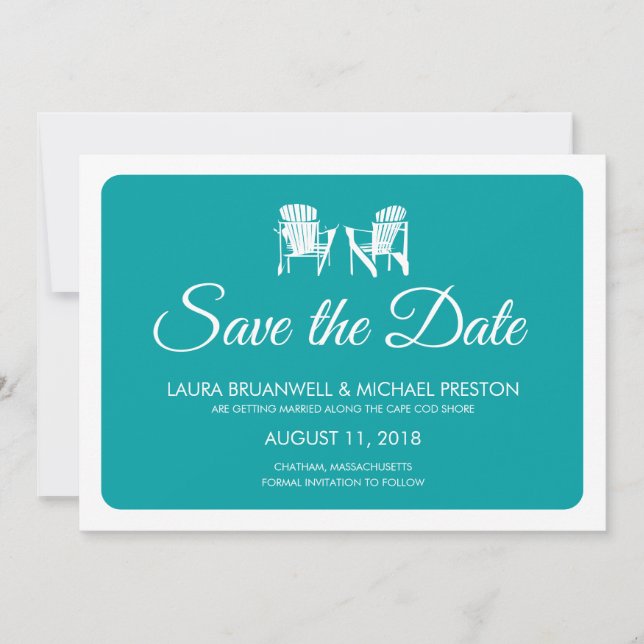 Save The Date Deux Fauteuils Adirondack pour Sauver la Date (Devant)