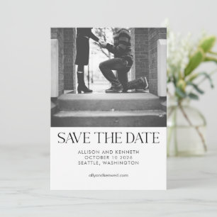 Save The Date Deux photos noir blanc Elegant Mariage chic