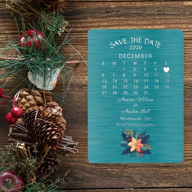 Save the Date Dezember 2026 Hochzeit Folieneinladung (Von Creator hochgeladen)