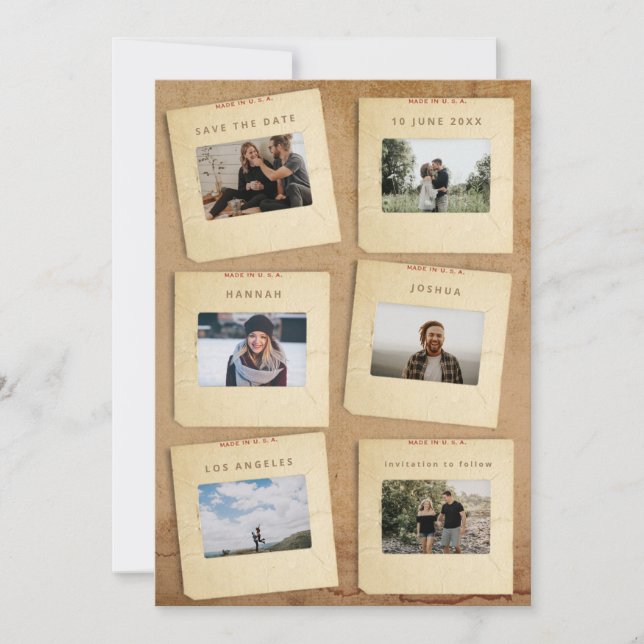 Save The Date Diapositives Vintage Photo (Devant)