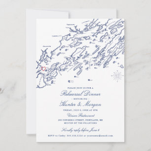 Save The Date Dîner de répétition du Maine de Portland Invitatio