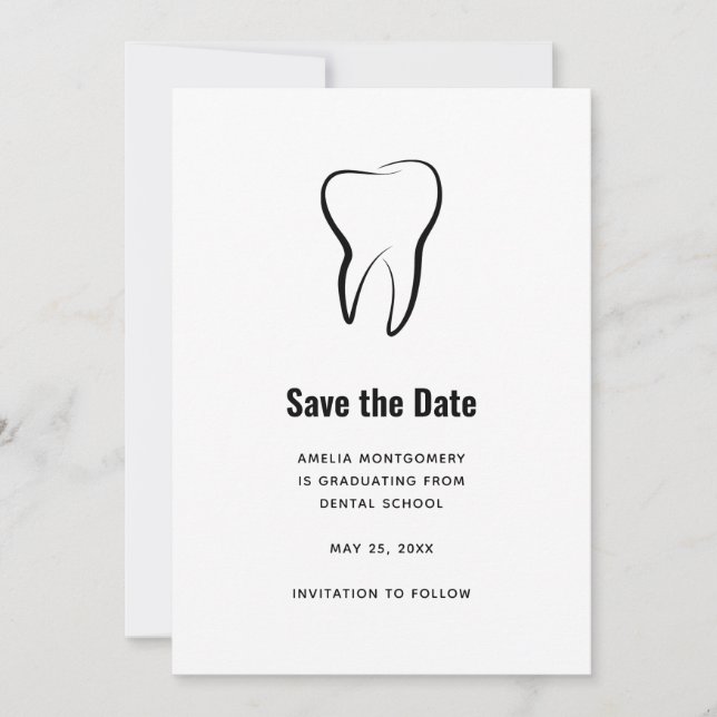 Save The Date Diplôme en graphisme Médicale pour dents dentaires (Devant)