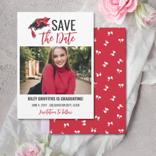 Save The Date Diplôme Ruban Rouge Féminin & Casquette