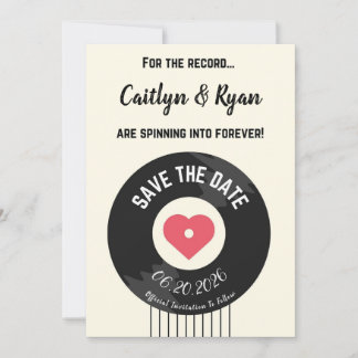Save The Date Disque vinyle rétro Enregistrez la date – Amoureux