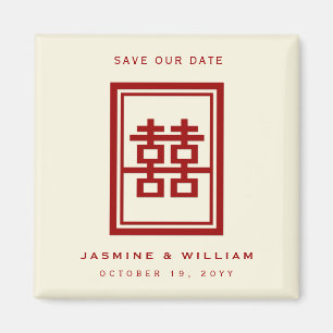 Save the Date doppeltes Glück-chinesische Hochzei Magnet