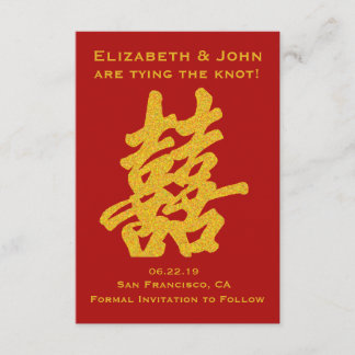 Save The Date Double Bonheur moderne Sauvez la date