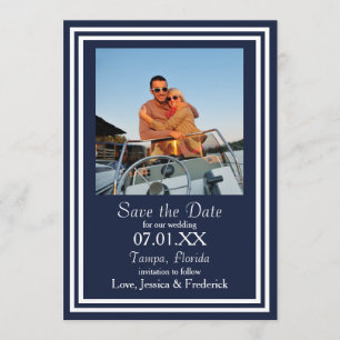 Save The Date Double Marine nautique - Enregistrer la date