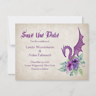 Save The Date Dragon Floral Mariage
