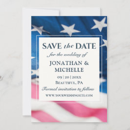 Save The Date Drapeau américain patriotique Mariage inspiré