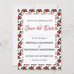 Save The Date Drapeau du KENYA Coutume de mariage Chrétien
