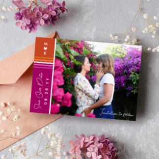 Save The Date Drapeau lesbienne romantique Mariage photo