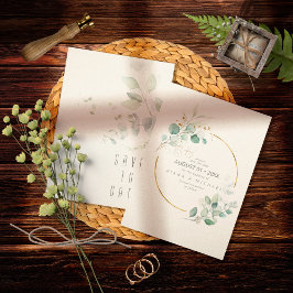 Save The Date Dreamy Greenery Mariage Green/Blue ID817