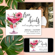 Drôle Cocktail rose Mariage photo moderne tendance