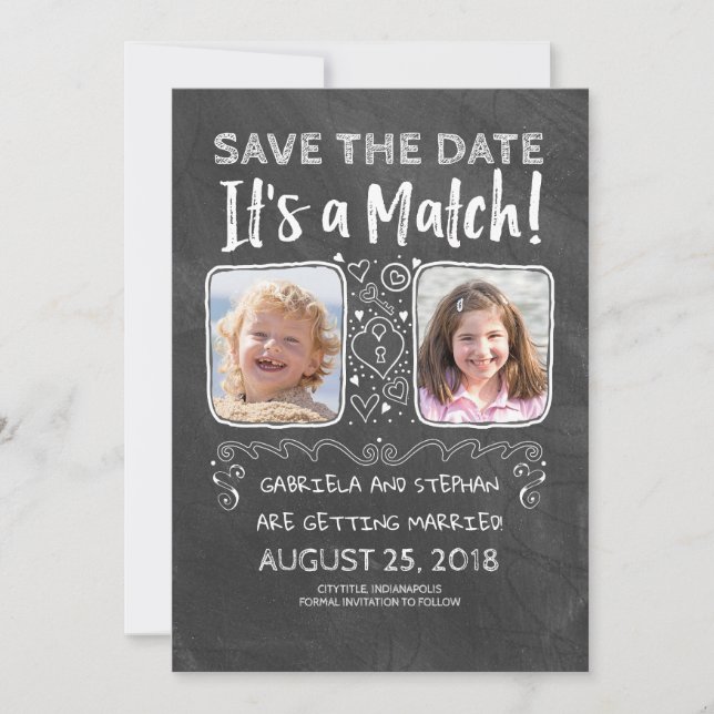 Save The Date Drôle Photo Enregistrer la Date - C'est un match (Devant)