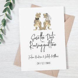 Save The Date Drôle T-Rex Marié et Mariage de dinosaure de chamb