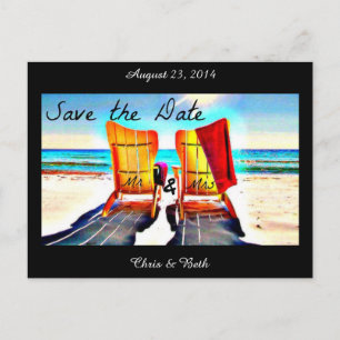 Save the Date Duo-Strand-Stühle Ankündigungspostkarte