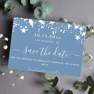 Save The Date Dusty bleu blanc étoiles mariage enregistrer la da
