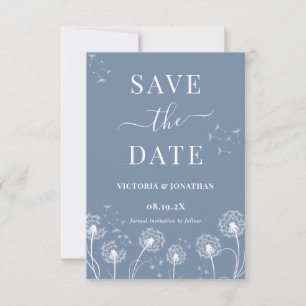 Save The Date Dusty Blue Fleur sauvage Rustic Mariage
