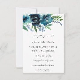 Save The Date Dusty Blue Floral 2 Enregistrer La Date V2