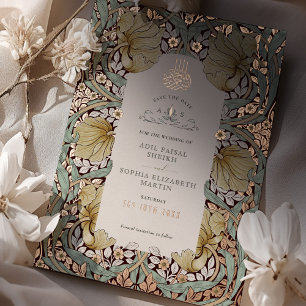 Save the Date Dusty Blue Islamic Morris Folieneinladung