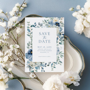 Save the Date, Dusty Blue Save the Date Einladung