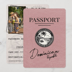 Save The Date Dusty Rose République Dominicaine Passeport