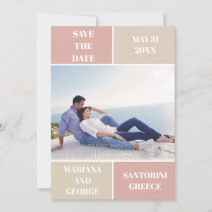 Save The Date Dusty rose taupe couleur bloc mariage Enregistrer 