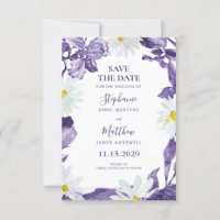 Dusty violet Iris blanc marguerite Mariage botaniq