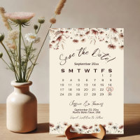 Earthtone Boho Chic Fleur sauvage Calendrier Maria