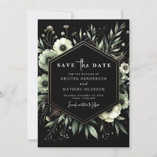 Save The Date Earthy Botanical Romance Sage Green Mariage