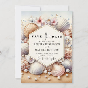 Save The Date Earthy Modern Beach Wedding