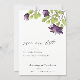 SAVE THE DATE EAU BLEUE ÉLÉGANTE COULEUR OR FLORAL SAUVER LA DAT