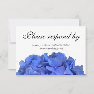 Save The Date Eclairage fleuri bleu élégant hydrangées RSVP