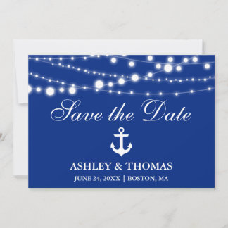Save The Date Éclairages d'Ancre Mariage nautique Enregistrer la