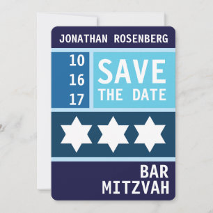 Save The Date Économies audacieuses de Mitzvah de barre d'étoile