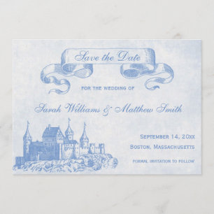 Save The Date Économies bleues de mariage de conte de fées la