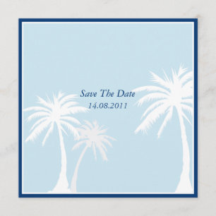 Save The Date Économies bleues de mariage de palmier la date