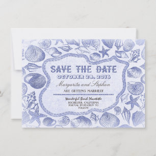 Save The Date économies bleues de mariage de plage de