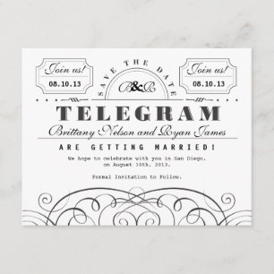 Save The Date Économies classiques de télégramme la date