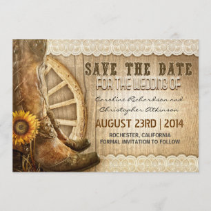 Save The Date économies de dentelle de tournesol de style