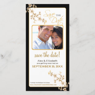 Save The Date Économies de fleurs de cerisier la date Photocard