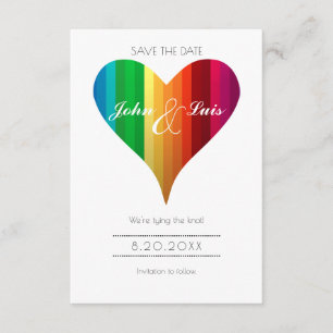 Save The Date Économies de mariage de coeur d'arc-en-ciel la