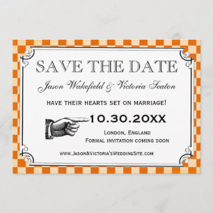 Save The Date Économies de mariage de damier de Steampunk les