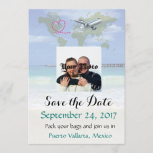 Save The Date Économies de mariage de destination du Mexique la